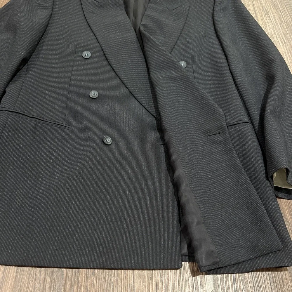 Canali Proposta Blazer Coat Mens  EU 52R Houndstooth Navy Wool
